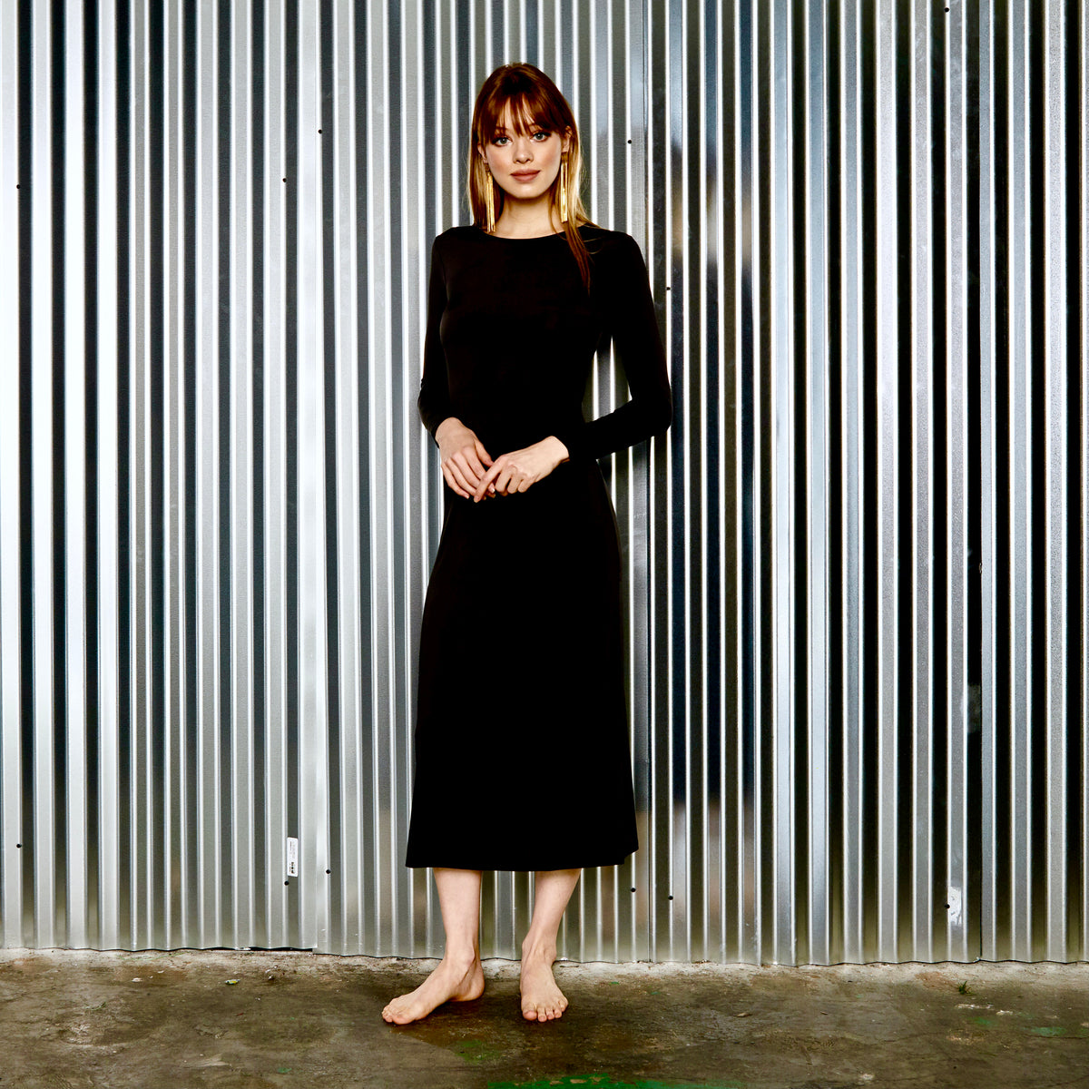 Maxi Slip Long Sleeves Black M/L / Black Maxi Slip Long Sleeves Black M/L / Black