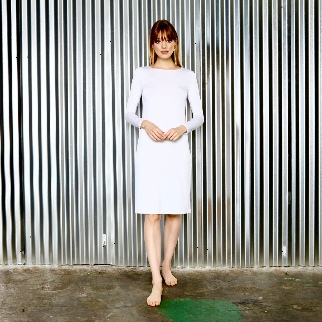 midi slip long sleeves WHITE midi slip long sleeves WHITE