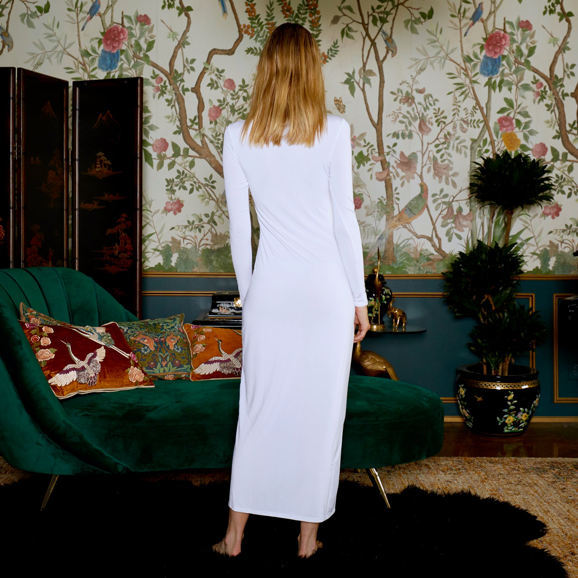 maxi slip long sleeves White EXTRA SMALL/SMALL / White